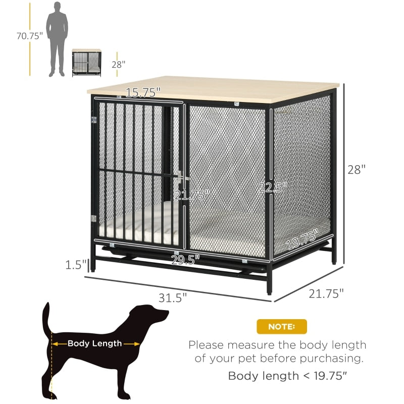 Dog Crate/Furniture In One, Washable Cushion, & Removable Tray - mypreciousfurbabies