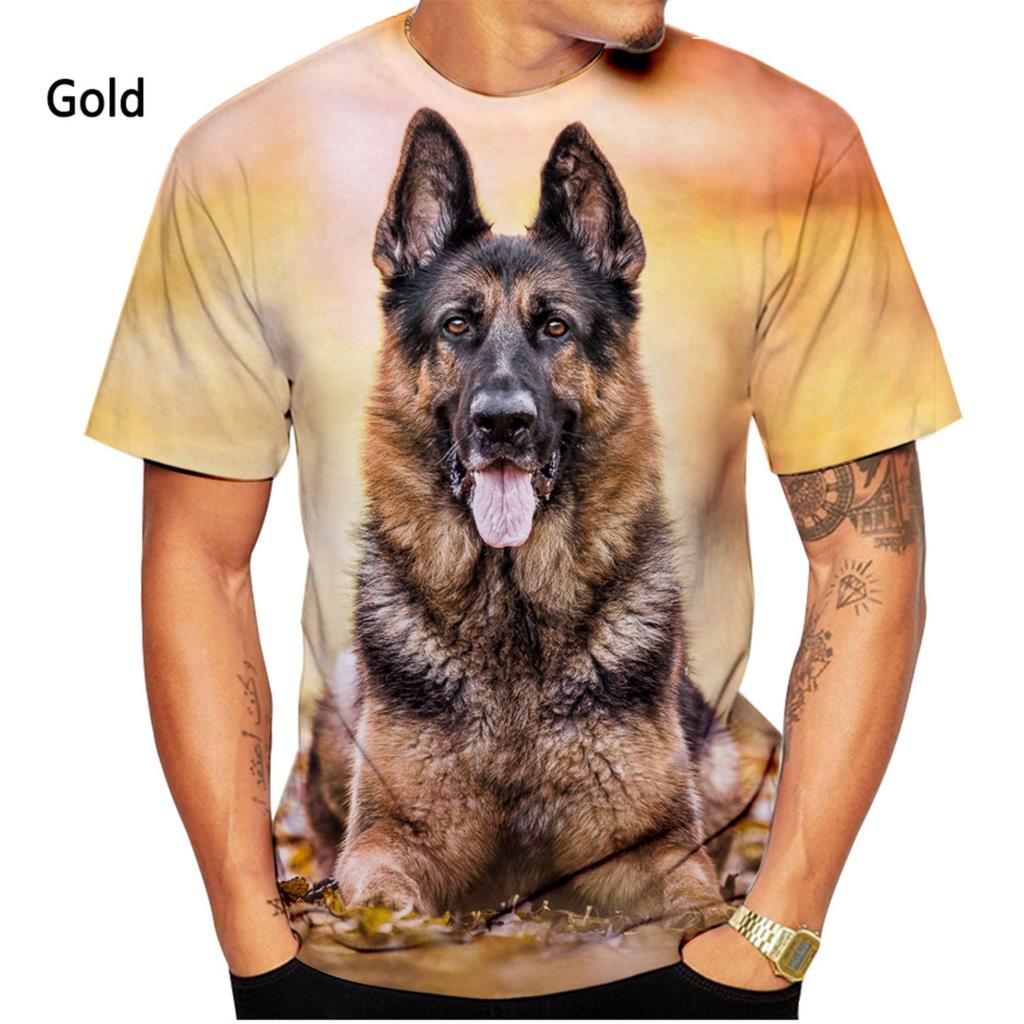 Men's and Women's German Shepherd 3D Printed T-shirts