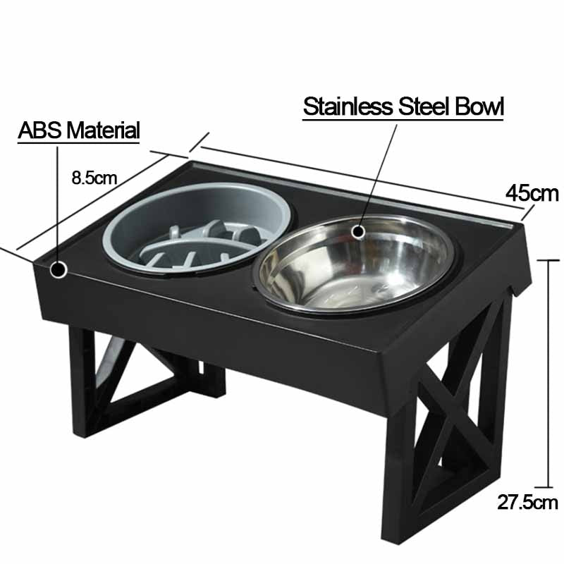 Adjustable Height Pet Feeding Stand w/Bowls - mypreciousfurbabies