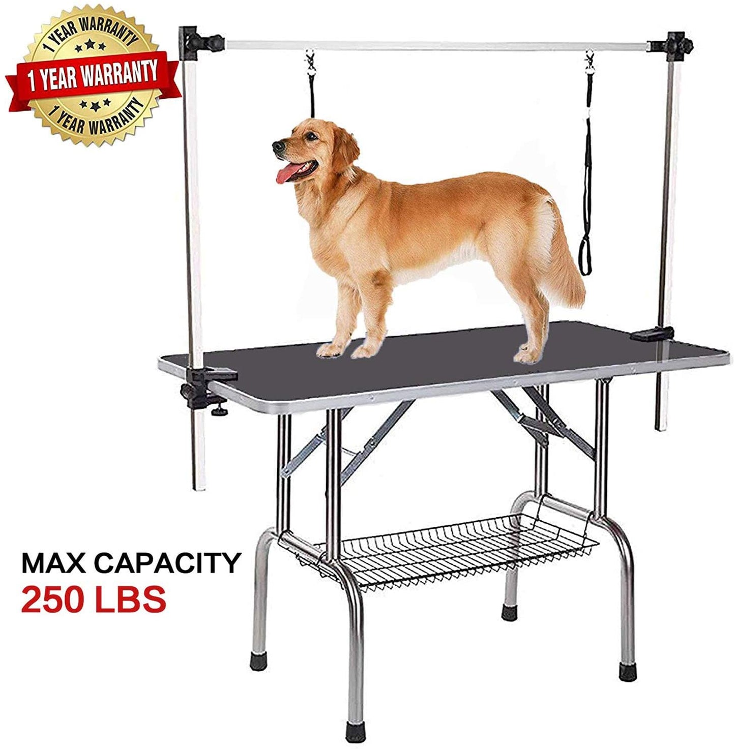 Large Pet HD Grooming Table w/Adjustable Arm & Positioning Clamps - mypreciousfurbabies