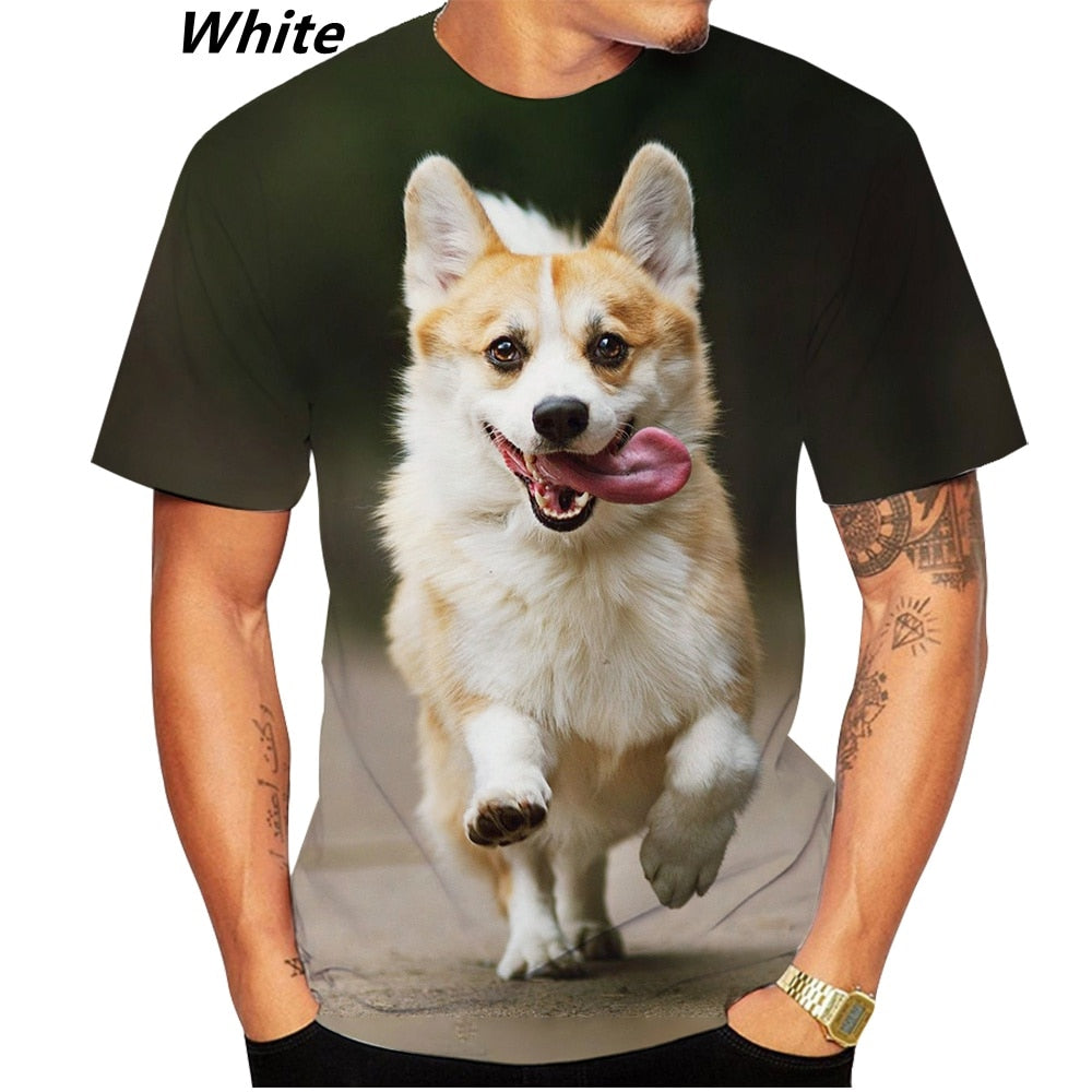 Men's and Women's Corgi 3D Printed T-shirts