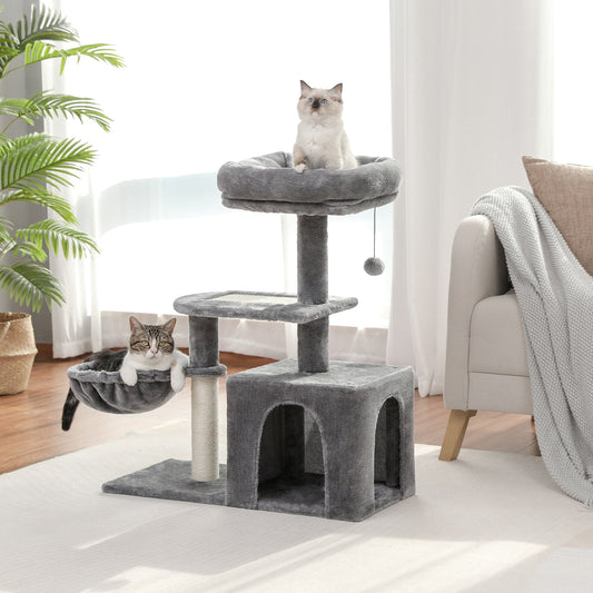 Plush Cat Tower Keeps Cat(s) Happy, & Your Furniture Free From Damage