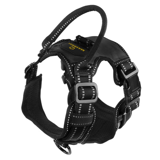 Pet Vest Harness, Soft Breathable, 4 Adj. Points, 4 Harnesses & Sizes, 3 Leashes