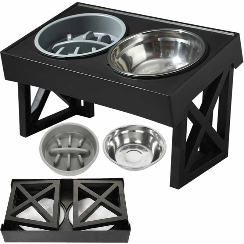 Adjustable Height Pet Feeding Stand w/Bowls - mypreciousfurbabies