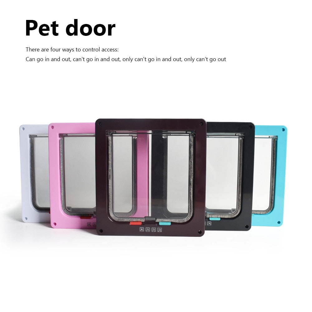 Pet Door ABS Plastic W/4 Way Security Lock Flap