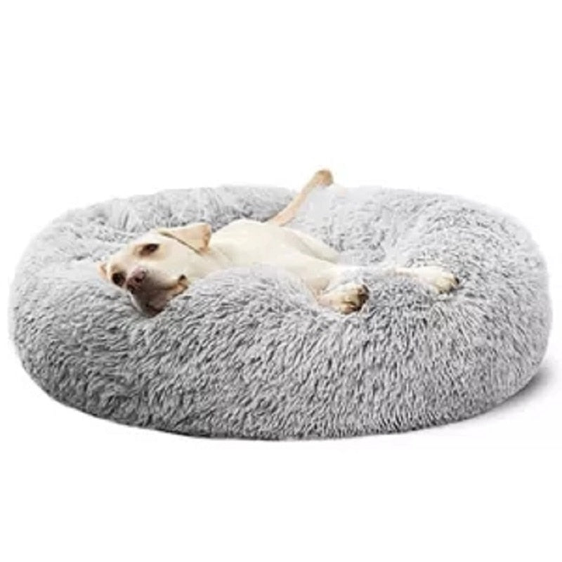 Plush Pet Bed W/Faux Fur, Multiple Colors/Sizes, & Machine Washable