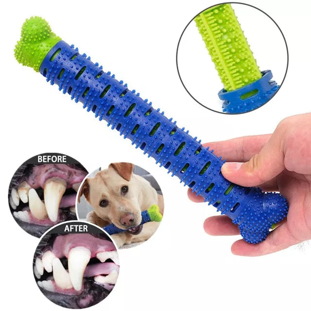 Dog Rubber Toy/Chew Stick, Teeth Cleaning, Dishwasher Safe, BPA Free - mypreciousfurbabies