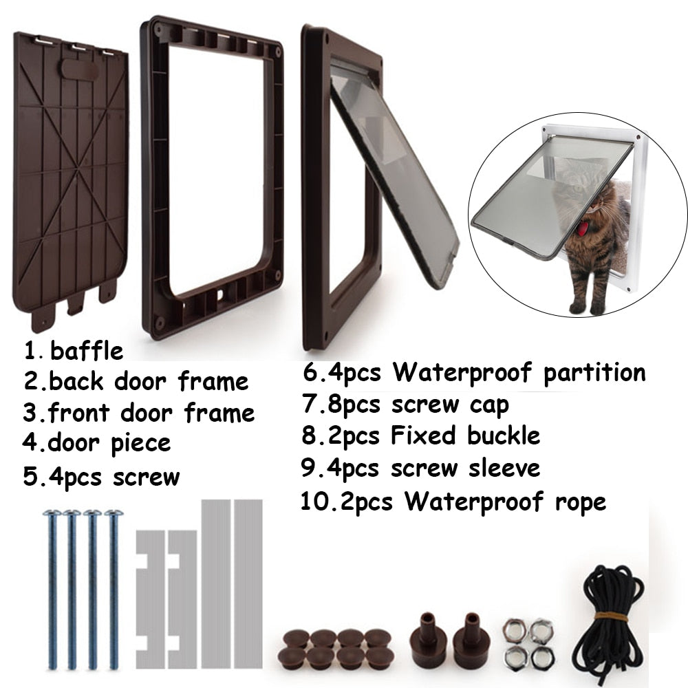 Large Pet Door, 4 Way Magnetic Lockable Flap w/Telescoping Frame/Flap