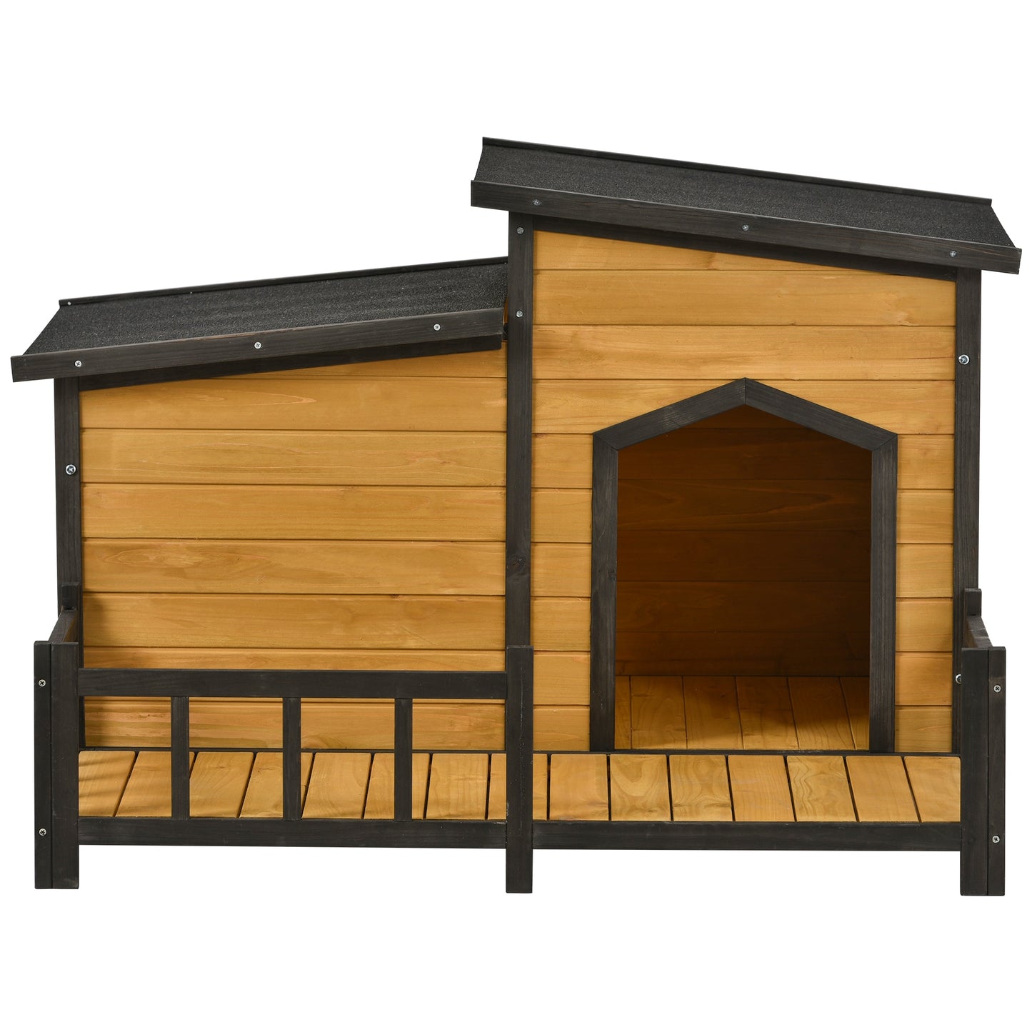 Modern Dog House, Fir Wood Construction & Asphalt Roof - mypreciousfurbabies