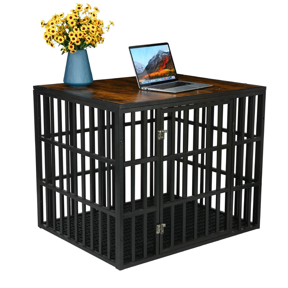 Modern Pet Crate w/Faux Top & 20ga. Steel Tubing, Powder Coated - mypreciousfurbabies