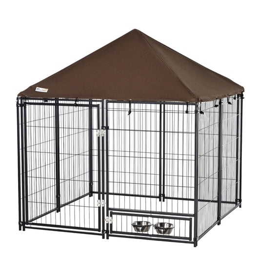 Dog LG Metal Kennel, w/UV Cover, Lockable, Light Weight, Easy Assy. - mypreciousfurbabies