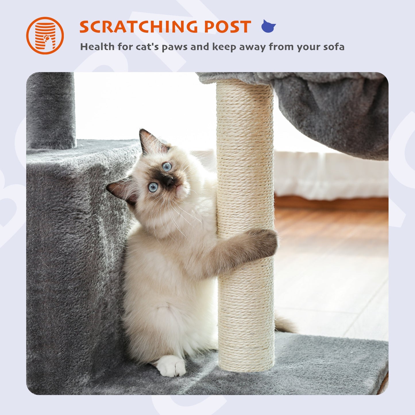 Small Cat Tower w/Sisal Covered Scratching Post, Portable