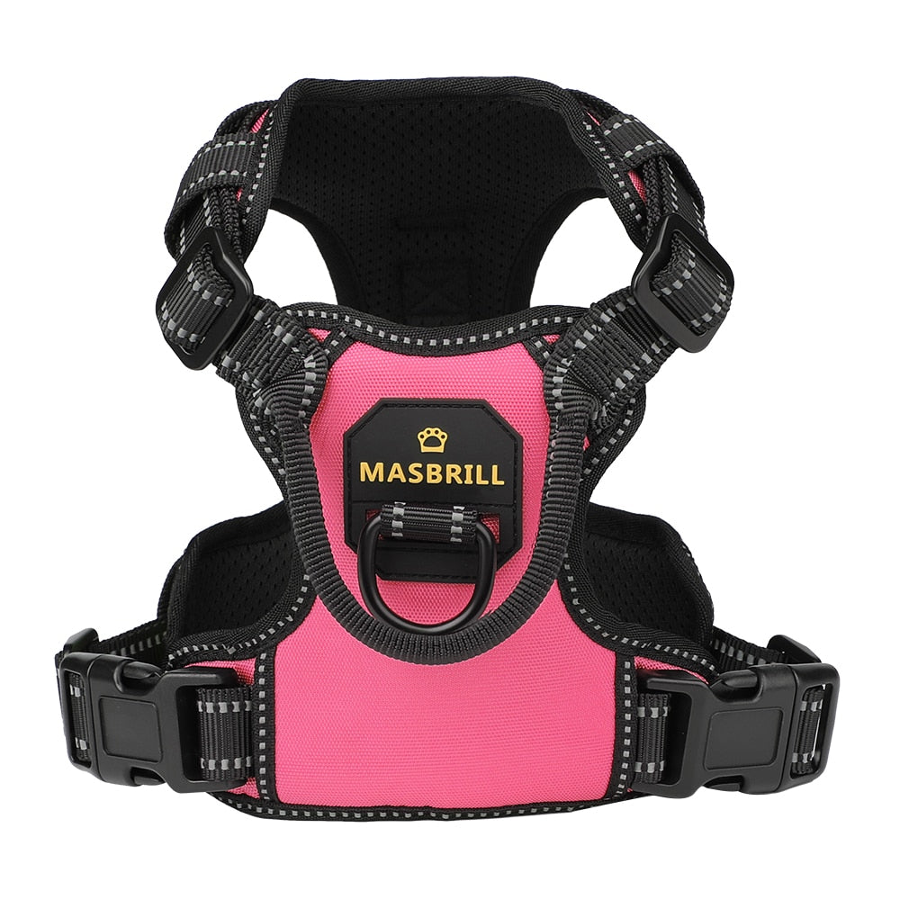 Pet Vest Harness, Soft Breathable, 4 Adj. Points, 4 Harnesses & Sizes, 3 Leashes