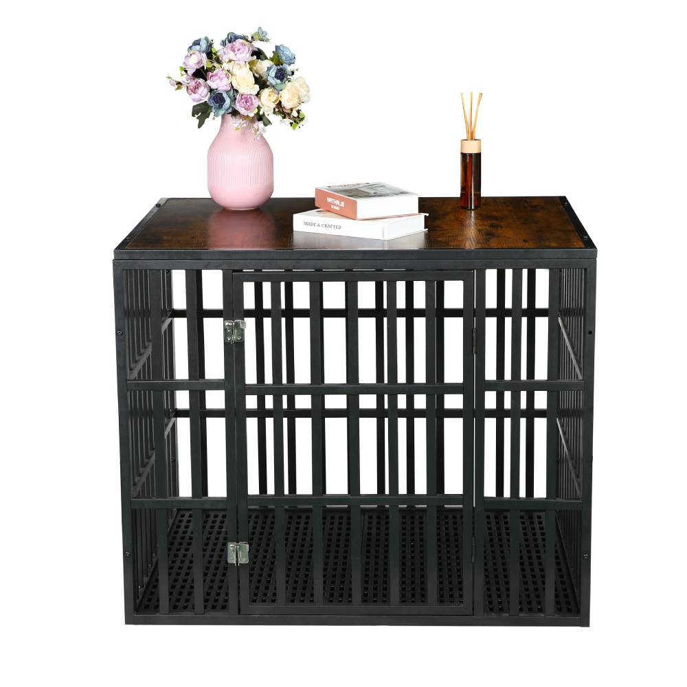 Modern Pet Crate w/Faux Top & 20ga. Steel Tubing, Powder Coated - mypreciousfurbabies